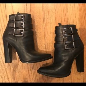 Barbara Bui black buckle boots